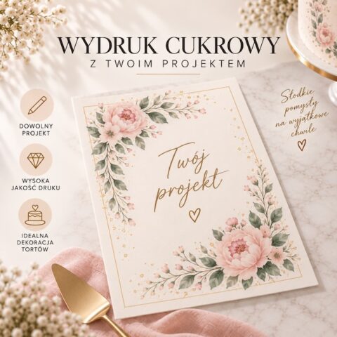 Wydruk cukrowy z projektem